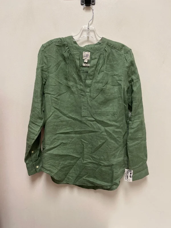 Casual Comfort Wear Top Long Sleeve By Gap In Green, Size: S