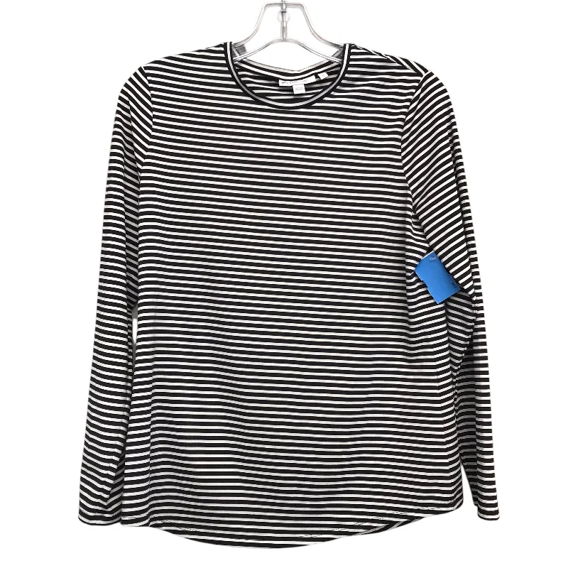 Sweet Girl Top Ls Basic By Chicos In Striped Pattern, Size:Xs