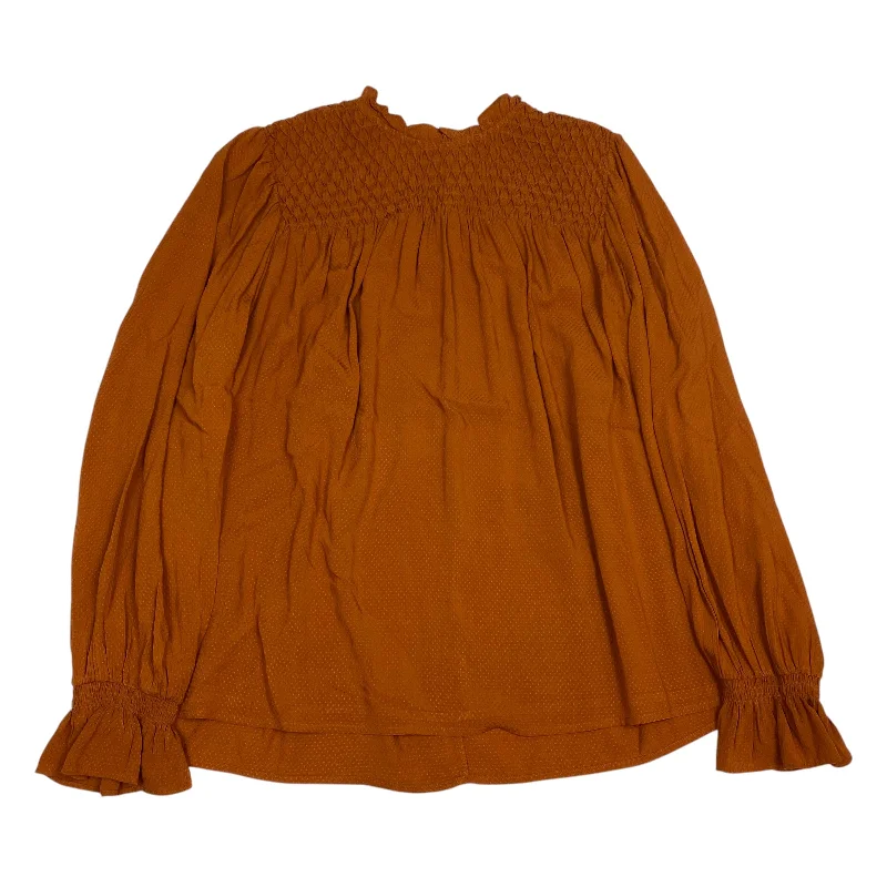 Free And Casual Top Long Sleeve By A New Day In Orange, Size: Xl