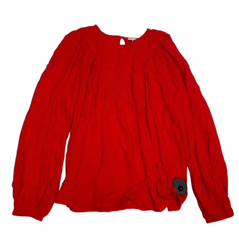 Celebrity Style Top Long Sleeve By Knox Rose In Red, Size: Xs
