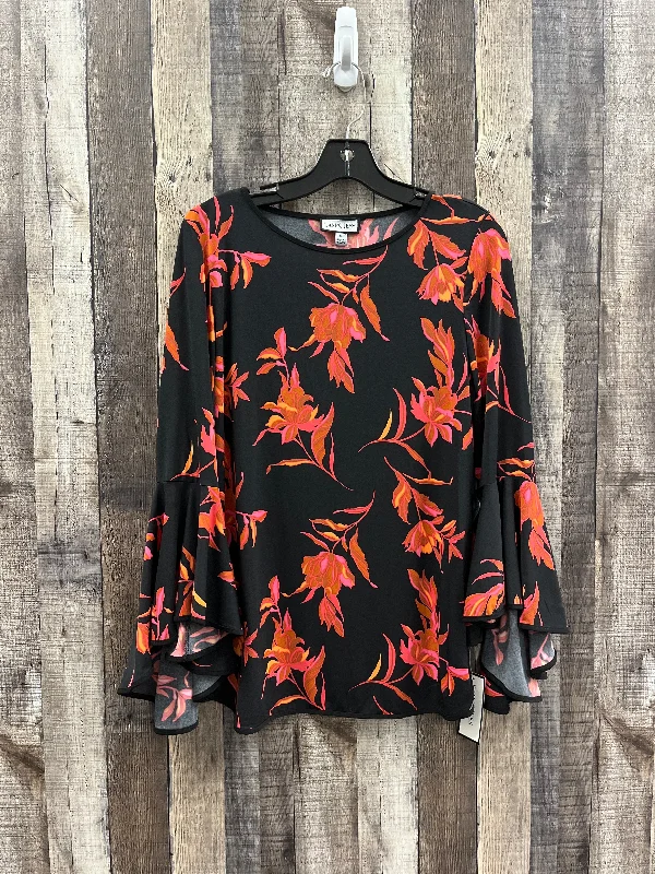 Cozy Look Top Long Sleeve By Cme In Multi-colored, Size: M