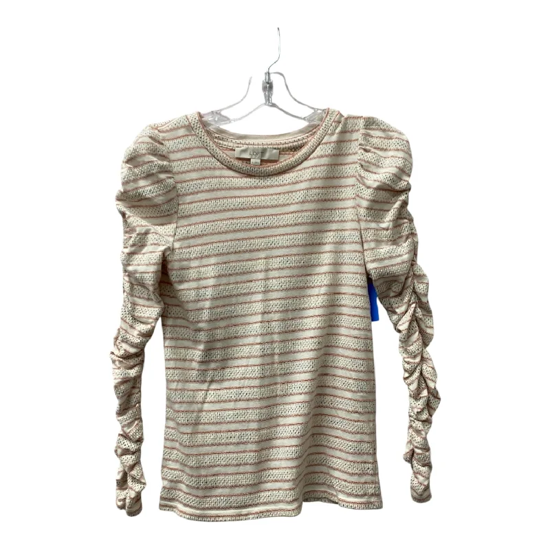 Knowledge And Elegance Top Ls By Loft In Pink & Red, Size:Xs