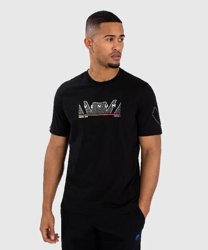 French Style Venum Snake Print T-Shirt - Black