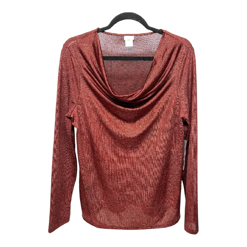 Effortless Looks Top Long Sleeve By Chicos In Red, Size: M