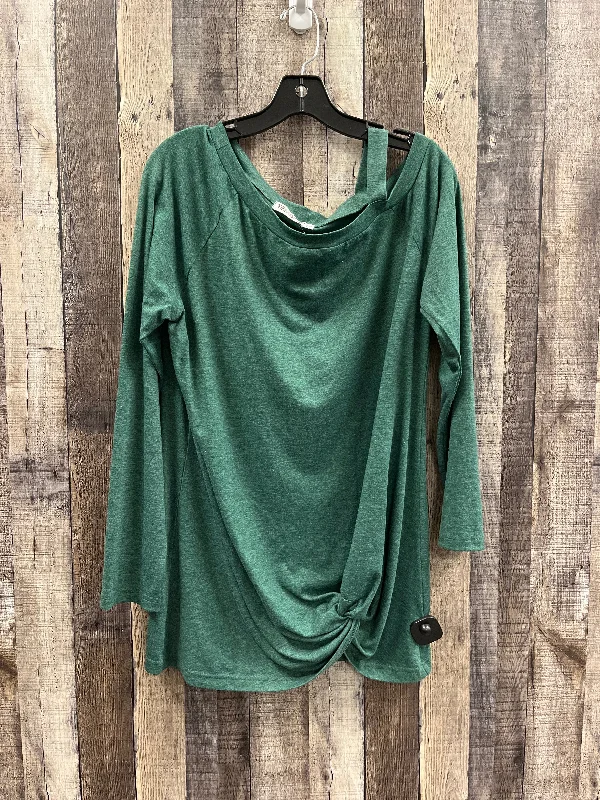 Elegant Fit Top Long Sleeve By Cme In Green, Size: L