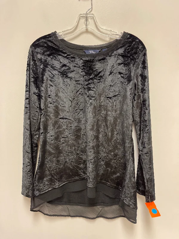 Street Fashion Top Long Sleeve By Indigo In Black, Size: M