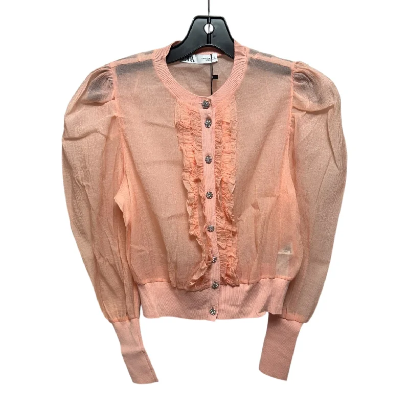 Simple Style Top Long Sleeve By Zara In Peach, Size: M