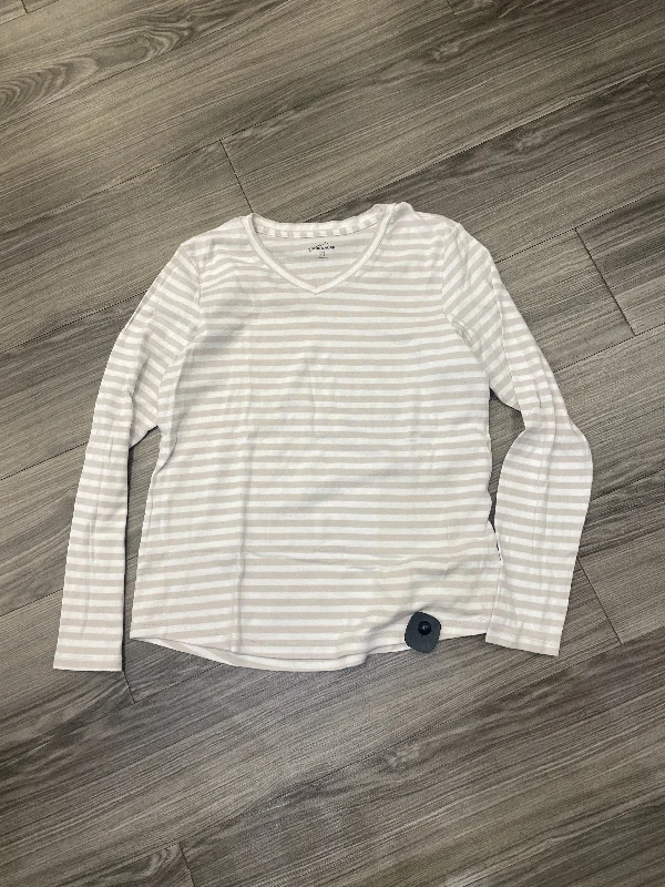 Soft Wearables Top Long Sleeve By Eddie Bauer In Striped Pattern, Size: Xl