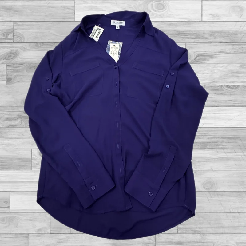 End Of The Year Top Long Sleeve By Express In Purple, Size: S