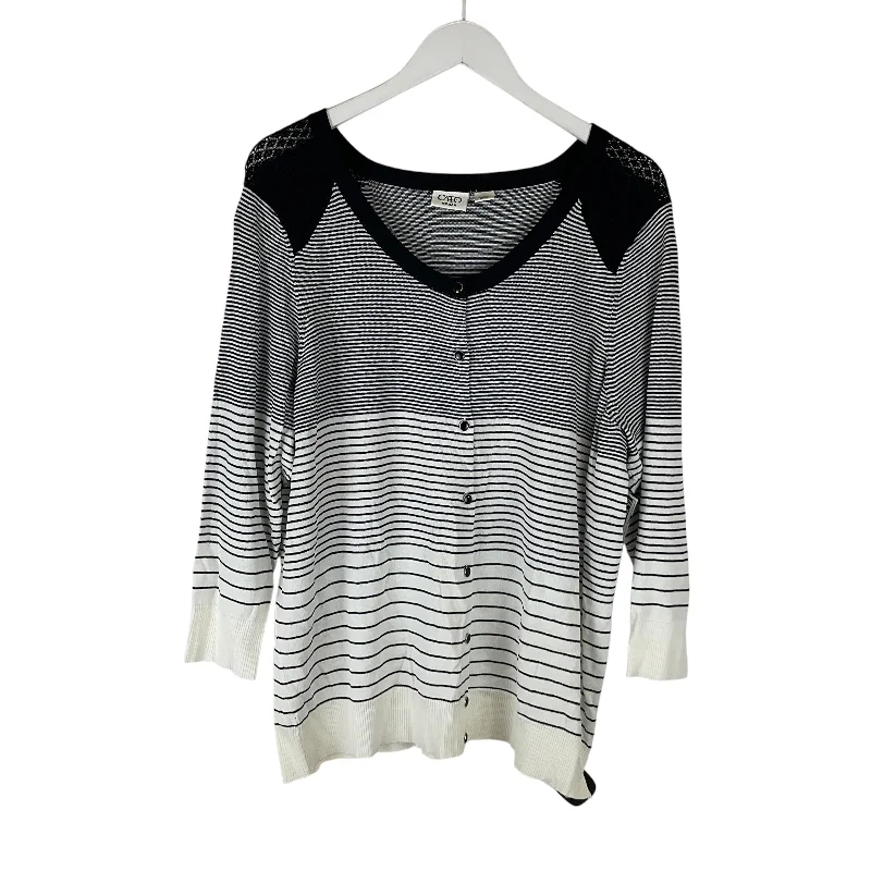 Comfortable Series Top Long Sleeve By Cato In Striped Pattern, Size: 1x
