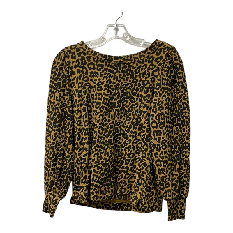 Noble Temperament Top Ls By Loft In Black & Brown, Size:Xs