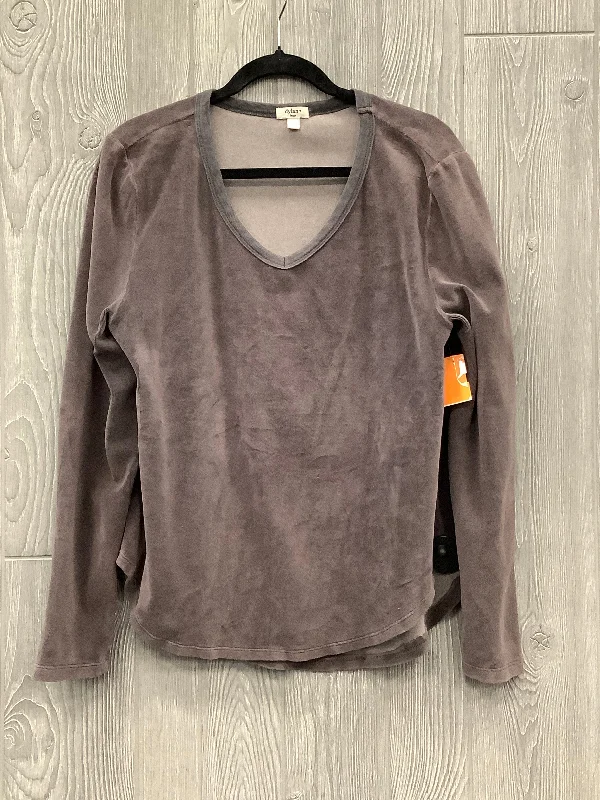 Casual Fit Wear Top Long Sleeve By Dylan In Grey, Size: L
