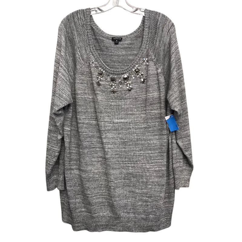 Sports Cool Top Ls By Torrid In Grey, Size:3X