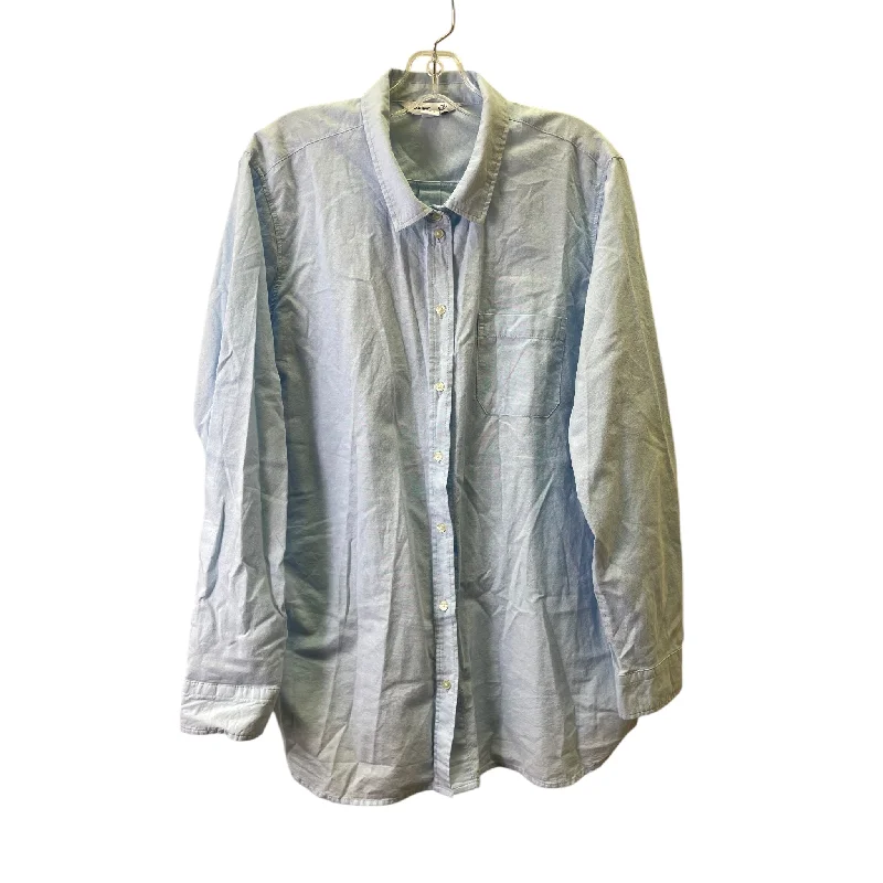 Comfortable Chic Top Ls By Old Navy In Blue, Size:1X