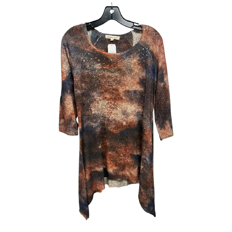 Exquisite Fabrics Tunic Long Sleeve By Indigo Soul In Multi-colored, Size: S