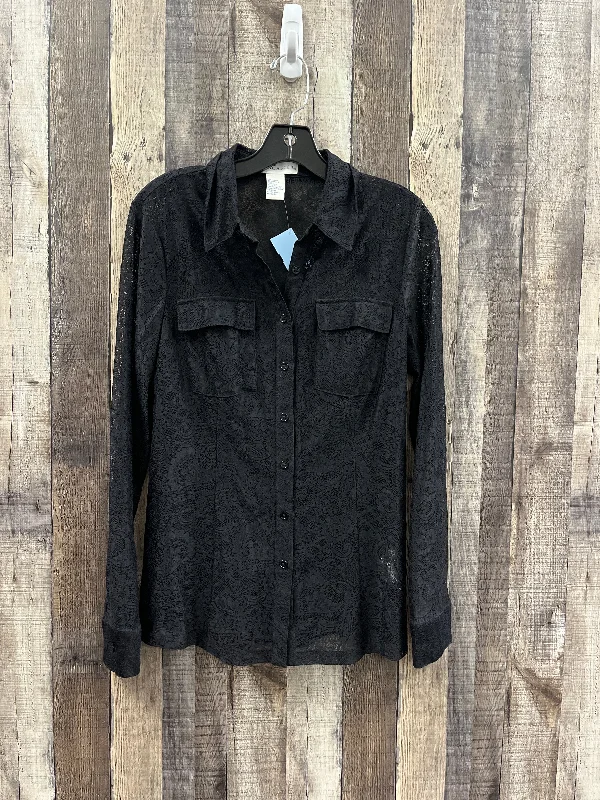 Easy-to-Wear Top Long Sleeve By Doncaster In Black, Size: M