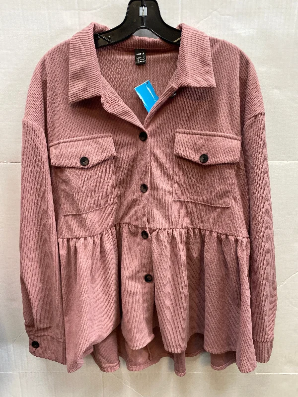Cozy Fit Wear Top Long Sleeve By Shein In Mauve, Size: Xl