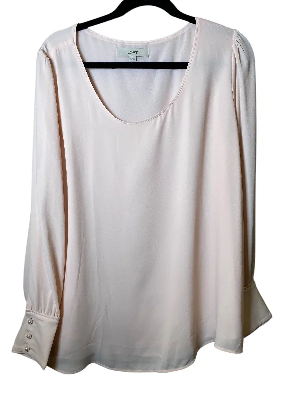 Smart Casuals Top Long Sleeve By Loft In Pink, Size: Xl