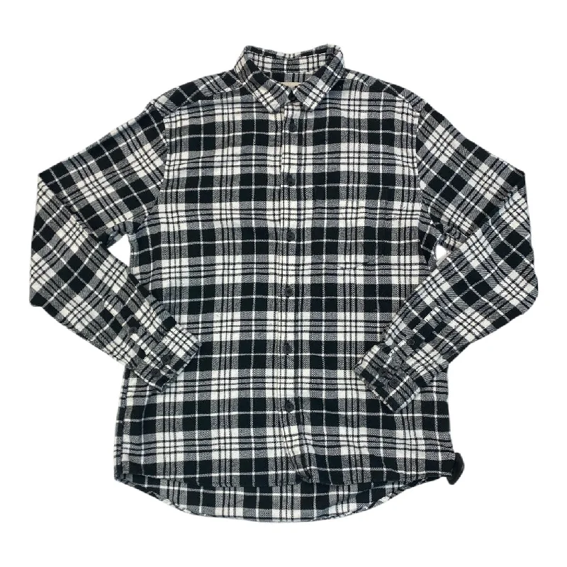 Elegant And Elegant Top Long Sleeve By Standard Cloth In Black & White, Size: M