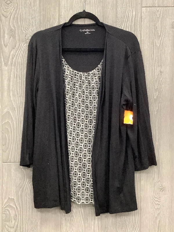 Nightclub Style Top Long Sleeve By Croft And Barrow In Black, Size: Xl