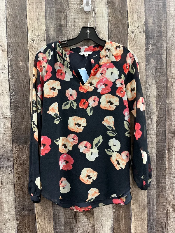 High-end Wear Top Long Sleeve By Cabi In Floral Print, Size: Xs