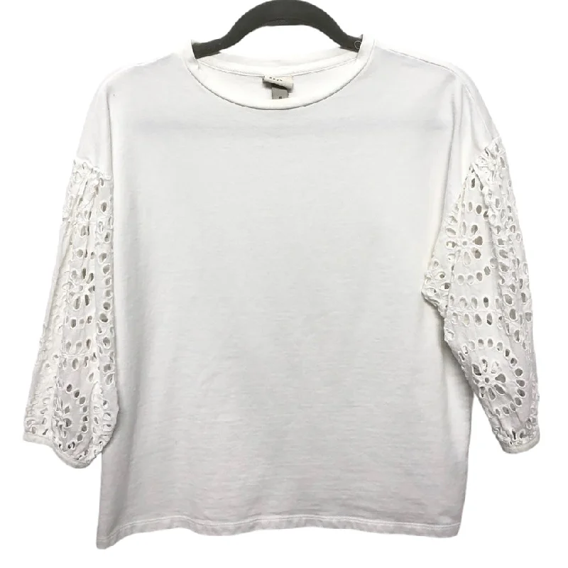 Personalized Clothing Top 3/4 Sleeve By A New Day In White, Size: S