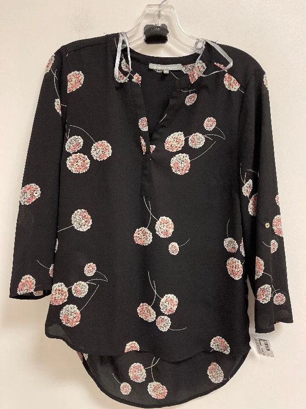 Warm Chic Outfits Top Long Sleeve By Daniel Rainn In Floral Print, Size: S