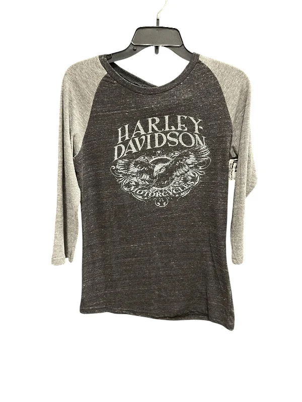 Light Fit Top 3/4 Sleeve By Harley Davidson In Grey, Size: L