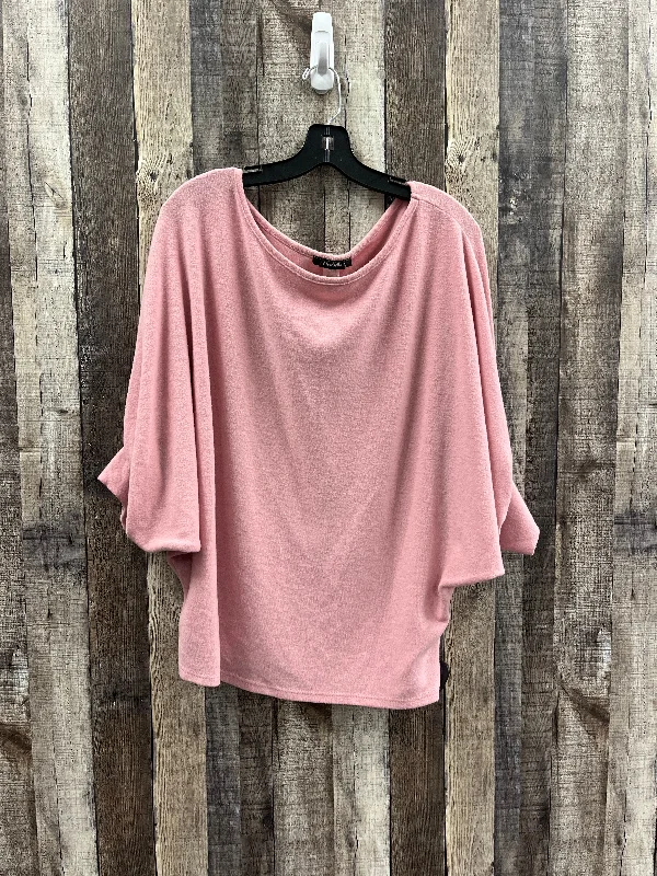 Free Design Top Long Sleeve By Cme In Pink, Size: 1x