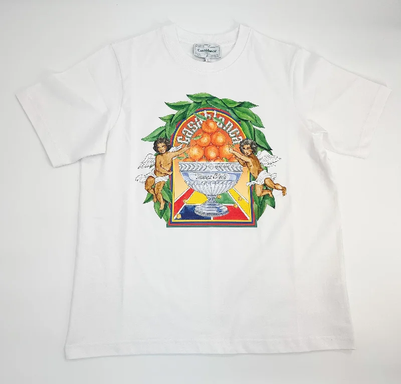 Comfortable down Casablanca White Casa Way Triomphe D'orange T-Shirt