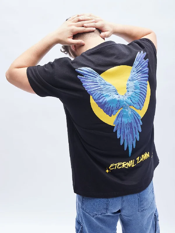 Chic Lounge Black Macaw Oversized Tshirt