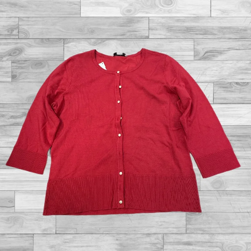 Simple Solid Color Top Long Sleeve By White House Black Market In Pink & Red, Size: Xl