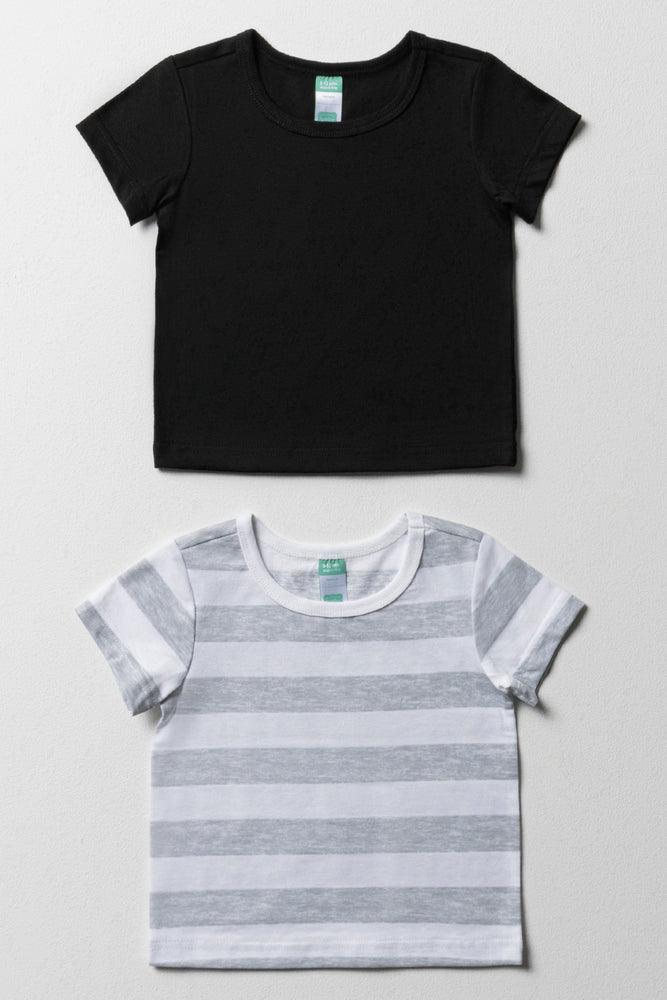 Everyday Chic 2 Pack Short Sleeve T-Shirts Black & White