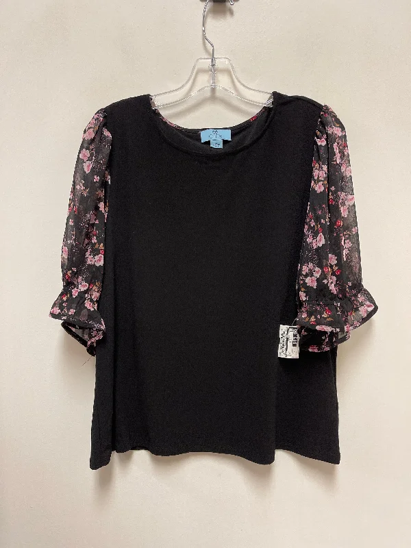 Ultra-lightweight Top Long Sleeve By Cece In Black, Size: Xl