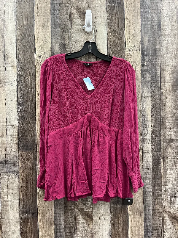 Elegant Casuals Top Long Sleeve By Torrid In Maroon, Size: M