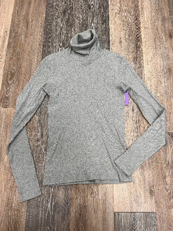 Low-key Luxury Top Long Sleeve By Everlane In Grey, Size: Xs