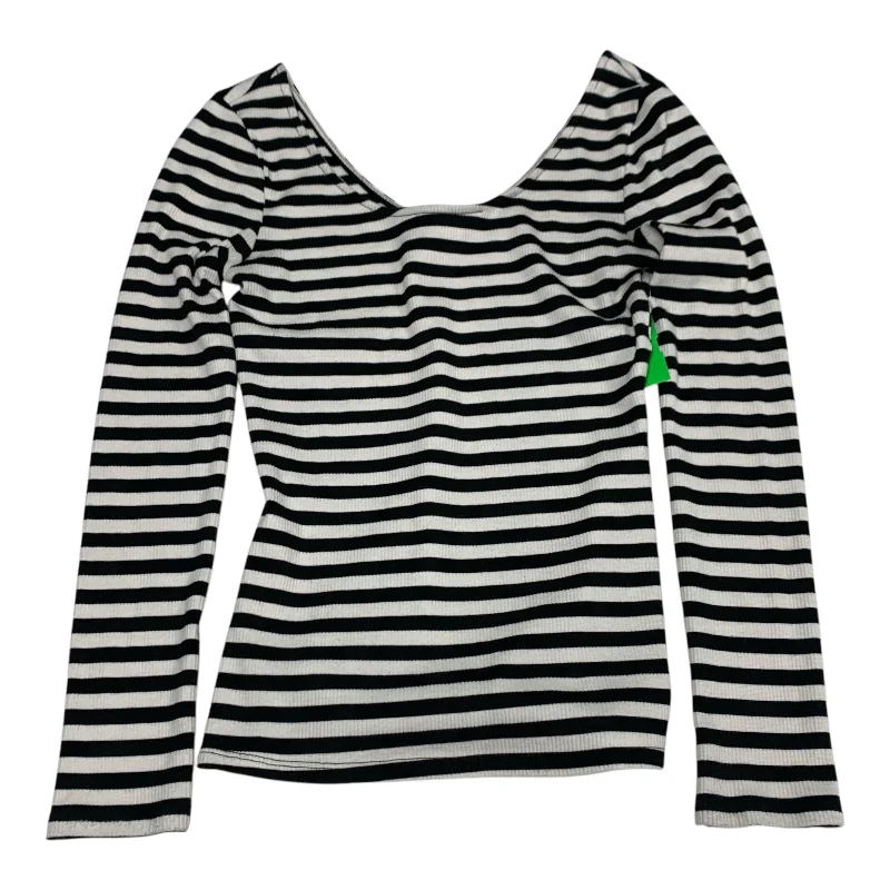 Soft Comfort Wear Top Long Sleeve By Who What Wear In Striped Pattern, Size: Xs