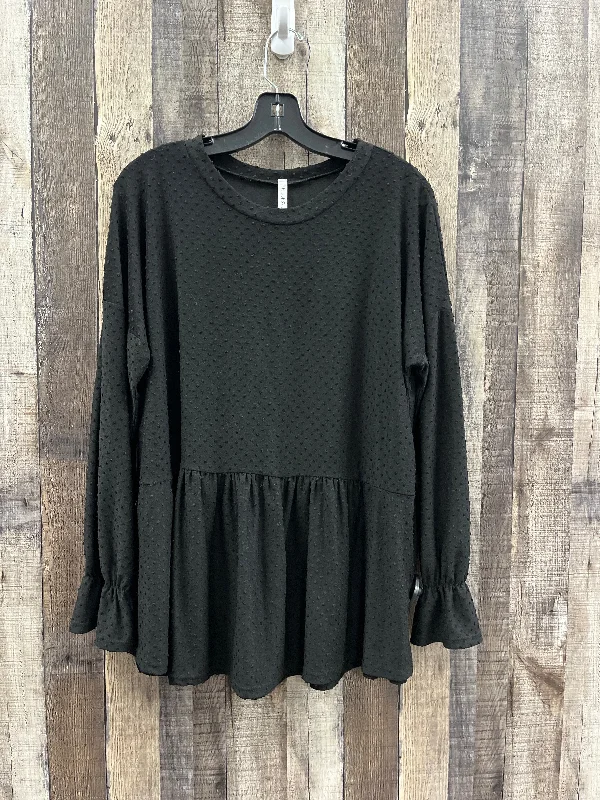 Relaxed Fashion Top Long Sleeve By Cme In Beige, Size: M