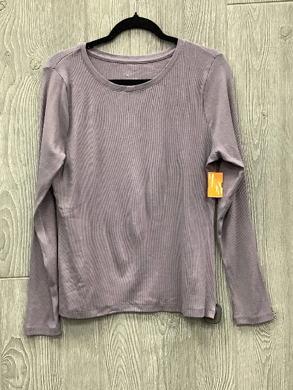 Comfy Chic Wear Top Long Sleeve Basic By A New Day In Purple, Size: L