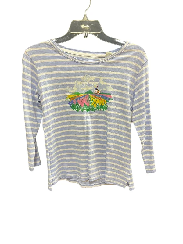 Effortless Outfits Top Long Sleeve Basic By Talbots In Striped Pattern, Size: Xs