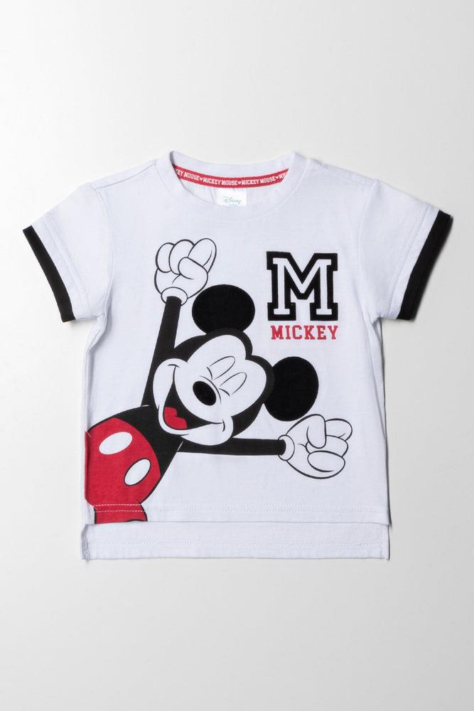 Soft Fabric Looks Mickey Mouse Styled T-Shirt White