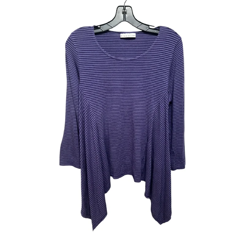 Luxury Temperament Top Long Sleeve By Bryn Walker In Striped Pattern, Size: S