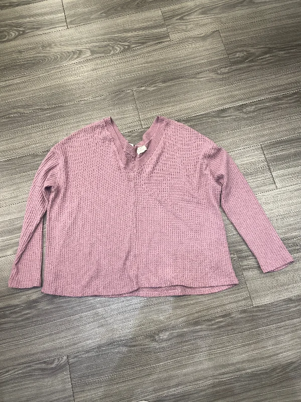 Stretch Design Top Long Sleeve By Clothes Mentor In Purple, Size: Xl