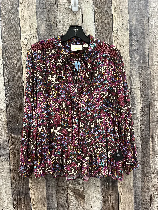 Fashion Touch Top Long Sleeve By Maeve In Multi-colored, Size: S