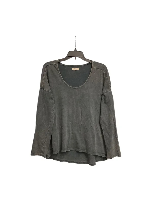 Fashion Concept Top Long Sleeve Basic By Madewell In Grey, Size: M