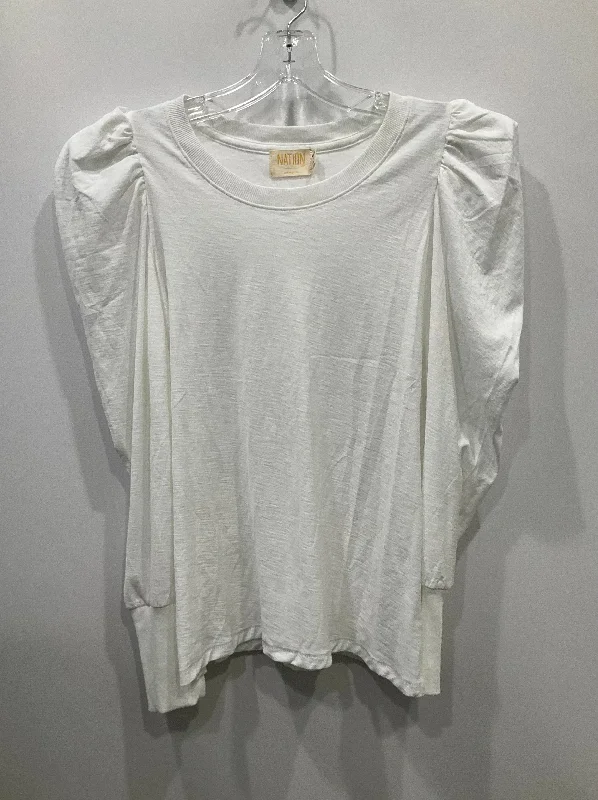 High-end Fabrics Top Long Sleeve By Nation In White, Size: M