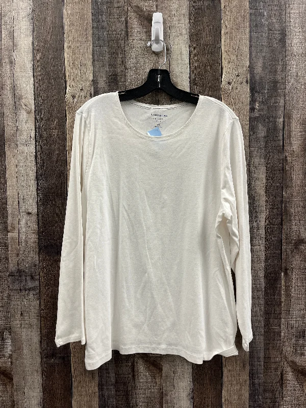 Cozy Fit Top Long Sleeve By Croft And Barrow In White, Size: 2x
