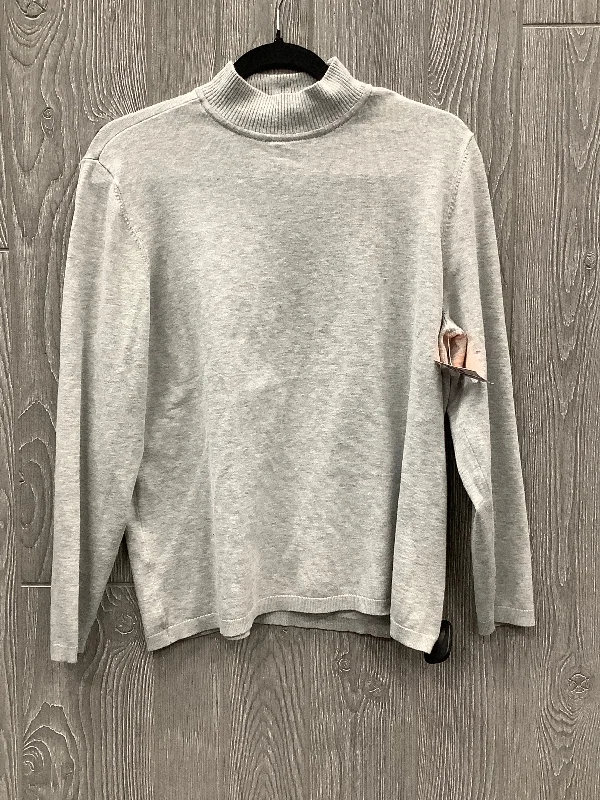 Sweet Girl Top Long Sleeve By Chicos In Grey, Size: Xl