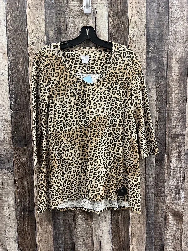 Fashion Comfort Tunic Long Sleeve By Chicos In Animal Print, Size: S