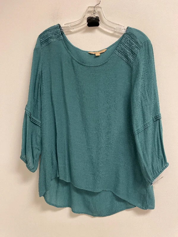 Soft Fabric Looks Top Long Sleeve By Clothes Mentor In Green, Size: Xl